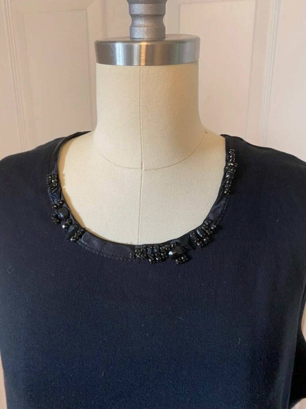 CJ Banks Cotton Knit Sleeveless T-shirt with Neckline Bling!  1X
